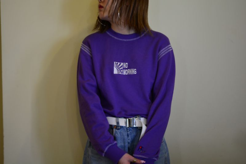 画像: needle work "no morning" sweat purple